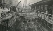 Katarinatunneln, Arbeten vid basarbyggnaden på Götgatan