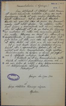Protest mot de låga ersättningarna vid nödhjälpsarbeten i Spånga 1922