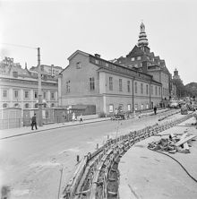 Stadsmuseets byggnad sedd från Södermalmstorg. Vy mot norra flygeln