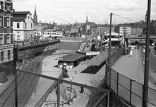 Station Slussen. Ombyggnad till tunnelbana.