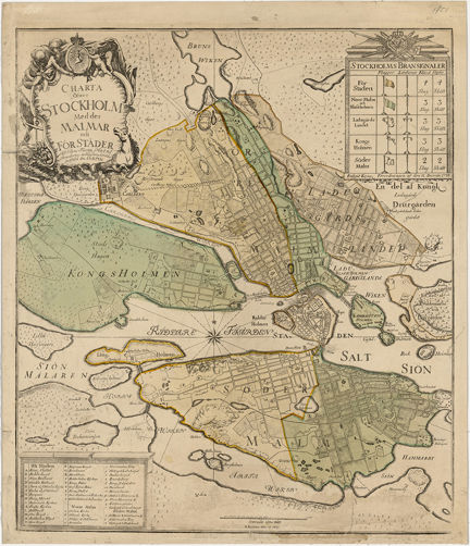 1751 års karta över Stockholm