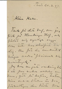 Hjalmar Söderberg rapporterar från Paris, 1897