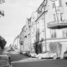 Friggagatan 2 t.v. från hörnet av Baldersgatan.