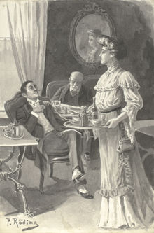 Servitris på lyxkrog 1907