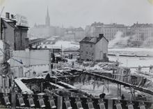 Pumpstation vid Sjöbergsplan under Slussens ombyggnad 1932-34 