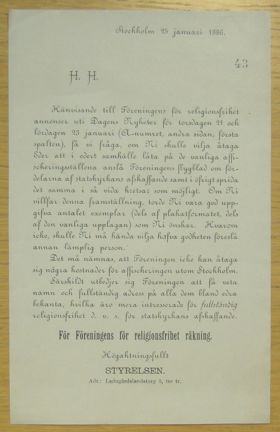 Svart text på gulnat papper