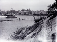 Vy mot Strandvägen från Skeppsholmen