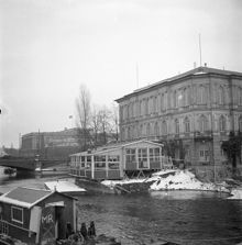 Strömsborg. Anläggningsarbete för tunnelbanan i Riddarfjärden