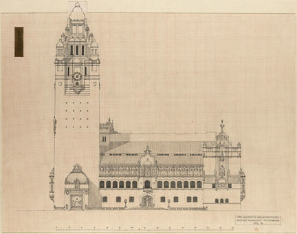 Ritning i tusch på papper