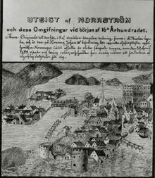 Norrström: Utsikt över Norrström på 1500-talet