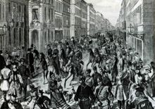 Kamratföreningen Röde Hanen,  Drottninggatan vid promenaddags