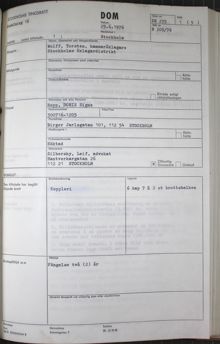 Doris Hopp - dömd för koppleri 1976