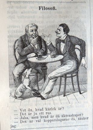 Filosofi. Bildskämt i Söndags-Nisse – Illustreradt Veckoblad för Skämt, Humor och Satir, nr 48, den 1 december 1878