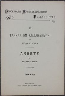 Tankar om själsharmoni af Anton Nyström - föreläsning 1895