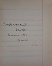 "Tankar vid slutet av min skoltid" – uppsats från Anna Sandströms skola 1908