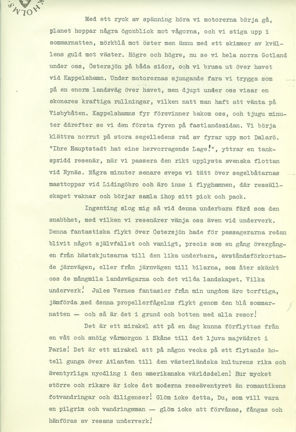Del 2. Om vikten att kunna förvånas. Ett flygminne från 1920-talet.