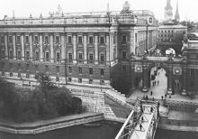 Riksdagshuset på Helgeandsholmen. Fasad mot norr.