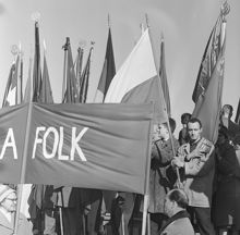 Första majdemonstration på Gärdet