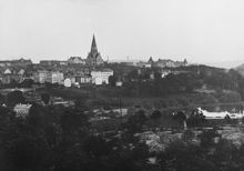 Utsikt åt nordost mot Södermalm och Hammarby sjö. I bakgrunden Sofia kyrka.