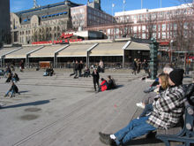 Kungsträdgården vy mot Hamngatan. I fonden NK och PK-huset