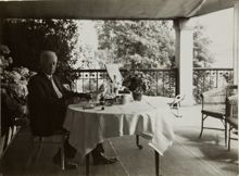 Prins Eugen äter lunch på matsalsverandan, Waldemarsudde