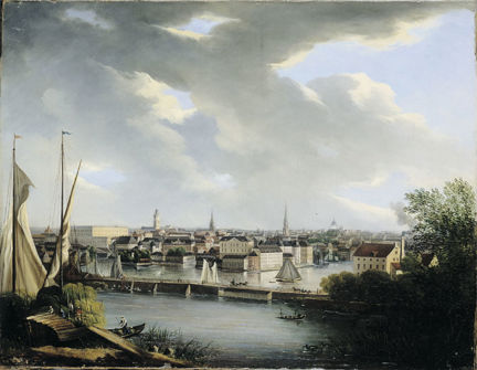 Stadsutsikt från Kungsholmen mot staden, Kungsholmsbron