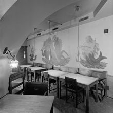 Stureplan 6. Restaurang Sturehof. Målning av Kurt Jungstedt