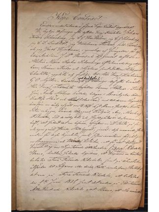 ”Köpe Contract” för Årsta holmar 1850 