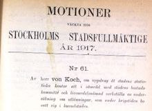 Motion om uppdrag åt stadens statistiska kontor att verkställa en undersökning om utlänningar, som under krigstiden bosatt sig i huvudstaden - Stadsfullmäktige 1917