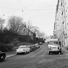 Skånegatan från hörnet Erstagatan mot Sofia Trappgränd