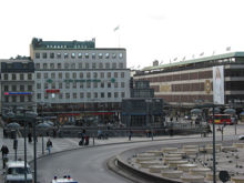 Del av Sergels Torg med kv. Hägern Större och kv. Gripen