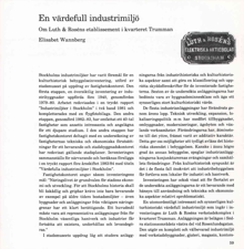 En värdefull industrimiljö : om Luth & Roséns etablissement i kvarteret Trumman / Elisabeth Wannberg