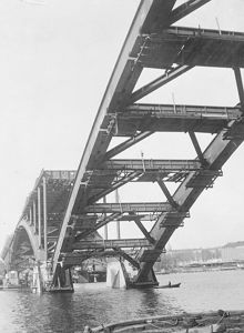Västerbron under byggnad