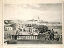 Utsigt af Norrbro och Gustaf Adolfs torg i Stockholm