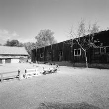 Enskede Gård. Det nedbrunna stallet. (F.d. oxhuset, byggt på 1830-40 talet)