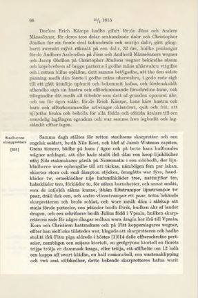 Rättegångstext om Elizabeth Larsdotter, ur den tryckta tänkeboken 1615