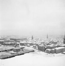 Utsikt från Stadshusets torn i riktning mot Riddarholmen, Gamla Stan