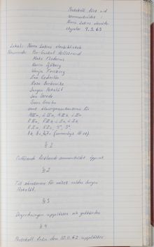 Elevrådsprotokoll - Norra Latin 1963