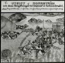 Norrström: Utsikt över Norrström 1500-talet
