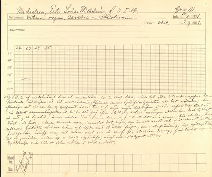Patientjournal nummer 111, 1891, Barnsjukhuset Samariten.