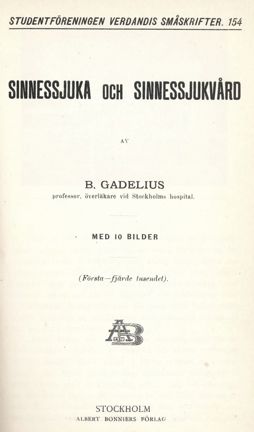 Omslagsbild Sinnessjuka och sinnessjukvård