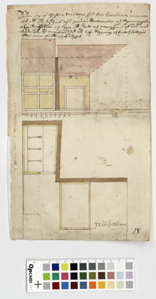 Ritning över hus vid Regeringsgatan