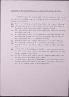 Instruktion för sjuksköterskan på Hemmet för gamla