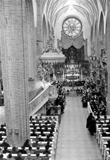 Storkyrkan, interiör. Adventsgudstjänst