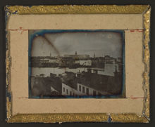 Daguerreotyp med utsikt från Östermalm över Blasieholmen mot Kungliga Slottet.