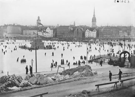 Skridskobana på Riddarfjärden.