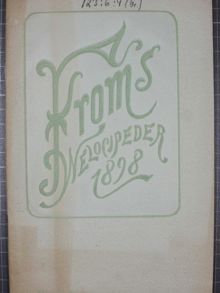 Froms Velocipeders Pris-Kurant 1898