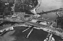 Flygbild över Slussen mot väster