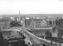 Utsikt från Nordiska Museet över Djurgårdsbron och Narvavägen