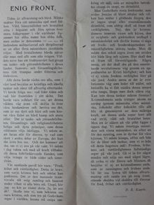 ”Mörka makter föra sitt sataniska spel…” – artikel Stockholms Fredsförening 1934